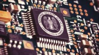 Microchip with National Security Agency logo