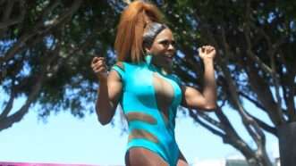 Honey Davenport at the Drag March in West Hollywood