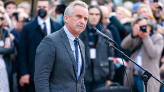 Robert F. Kennedy Jr. attends a climate protest in Milan, Italy, in 2021