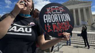 Pro-life protesters in front of the U.S. Supreme Court building